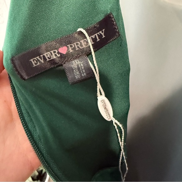 Ever-Pretty Green Sequin Maxi Dress High-Low Vneck Vback US Size 14 prom formal - Picture 6 of 8